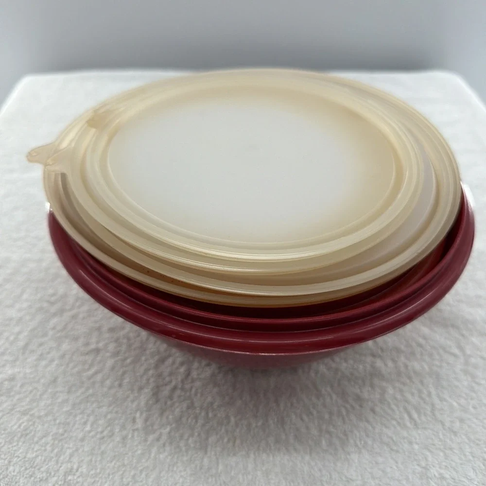 Vintage Tupperware Bowl Set of 4 Nesting Harvest Colors 234 235 236 237 w Lids